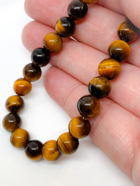 Tiger’s Eye and sterling silver handmade bracelet (8mm)