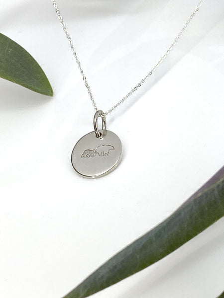 Mama and baby bear necklace