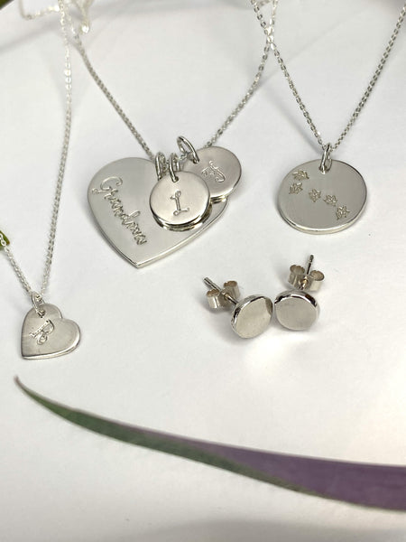 Silver pebble earrings