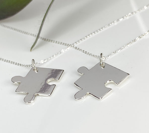 'Missing Piece' sterling silver jigsaw necklace