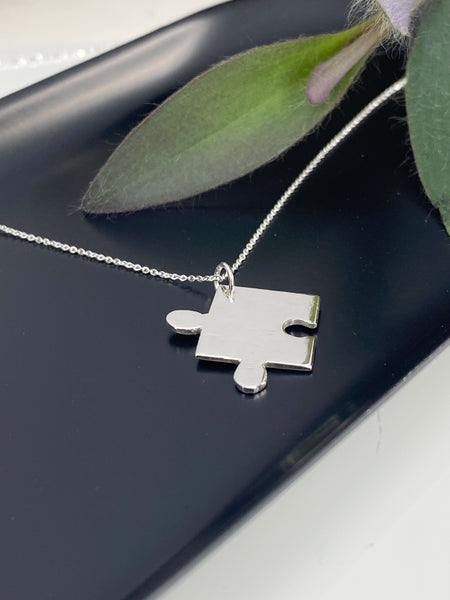 'Missing Piece' sterling silver jigsaw necklace