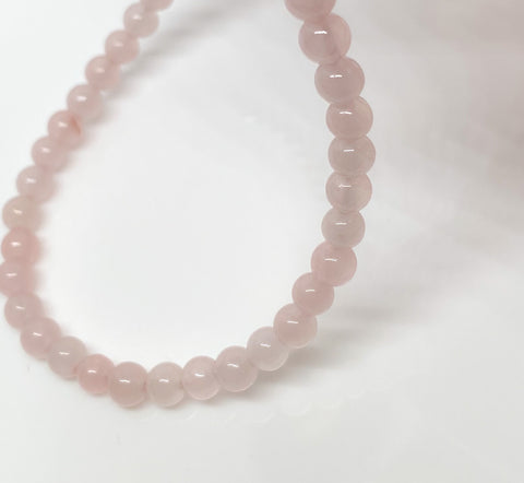 Rose Quartz and sterling silver handmade bracelet (4mm)