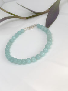 Amazonite and sterling silver handmade bracelet (6mm)