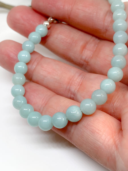 Amazonite and sterling silver handmade bracelet (6mm)