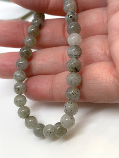 Labradorite and sterling silver handmade bracelet (6mm)