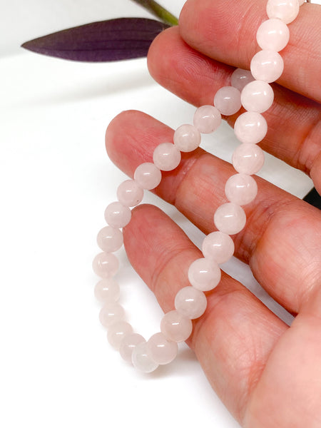 Rose Quartz and sterling silver handmade bracelet (6mm)