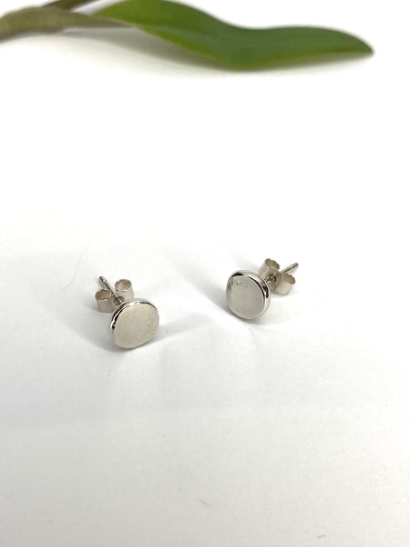 Silver pebble earrings