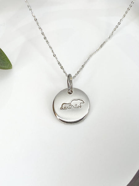 Mama and baby bear necklace