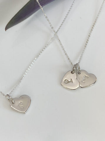 Personalised heart initial necklace