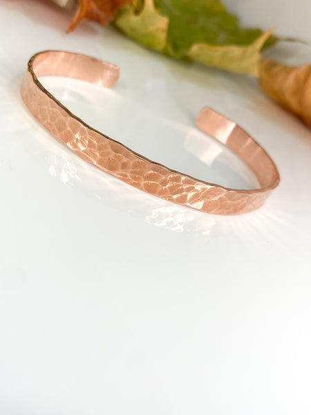 Copper hammered bangle