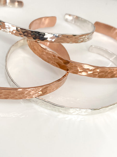 Copper hammered bangle