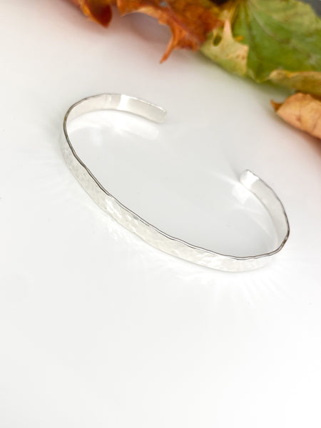 Sterling silver hammered bangle