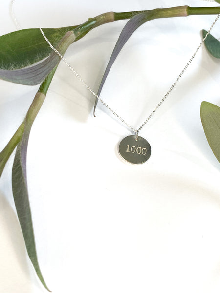 1000 days breastfeeding celebration necklace