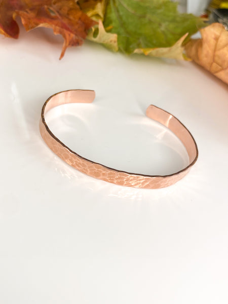 Copper hammered bangle