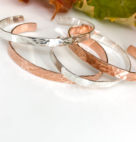 Copper hammered bangle