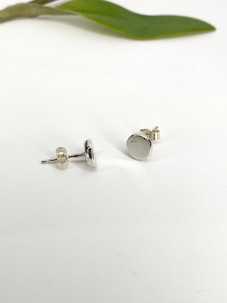 Silver pebble earrings