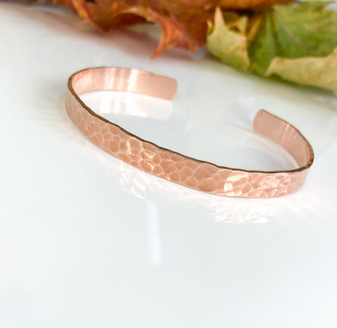 Copper hammered bangle