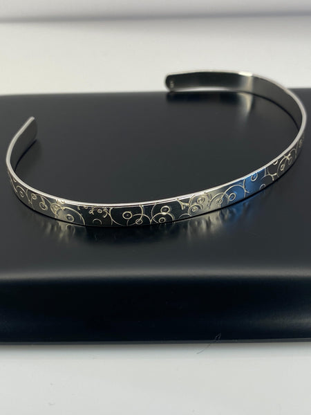 Sterling silver abstract breasts bangle