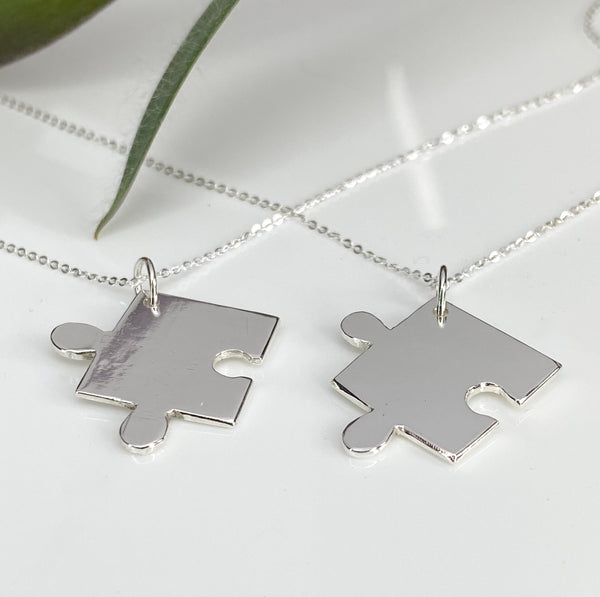 'Missing Piece' sterling silver jigsaw necklace