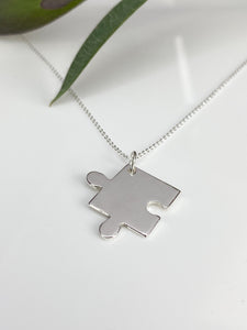 'Missing Piece' sterling silver jigsaw necklace